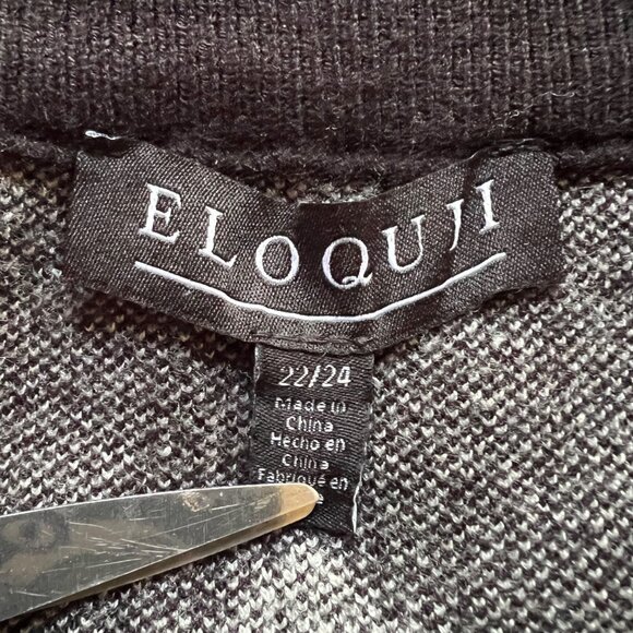 Eloquii Size 22/24 NEW Abstract Black & Gray Knit Intarsia Column Sweater Skirt - Picture 3 of 16